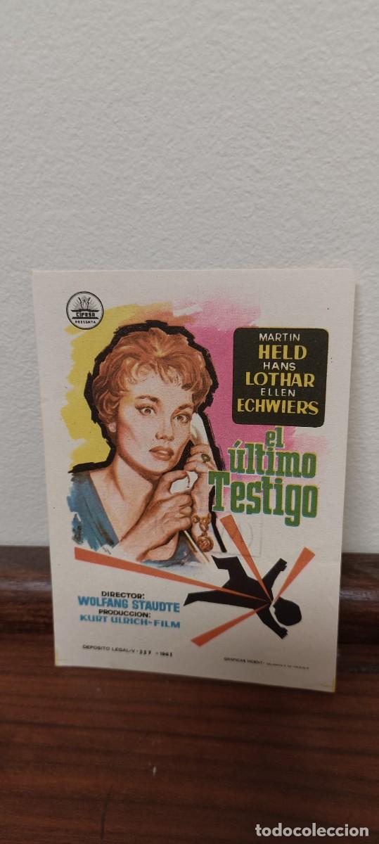 Cine: El &uacute;ltimo testigo.Folleto de mano - Foto 1