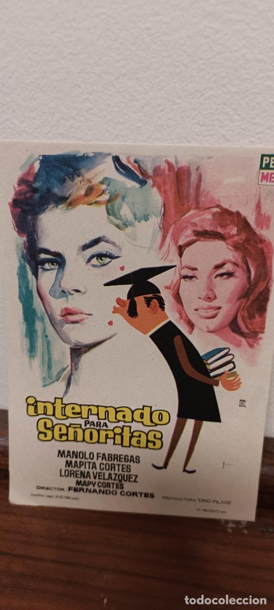 Folhetos de m&atilde;o de filmes antigos de cinema: Internado para se&ntilde;oritas.Folleto de mano