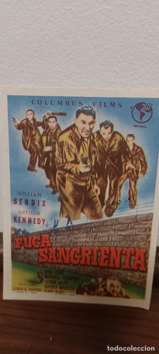 Cine: Fuga sangrienta.Folleto de mano - Foto 1