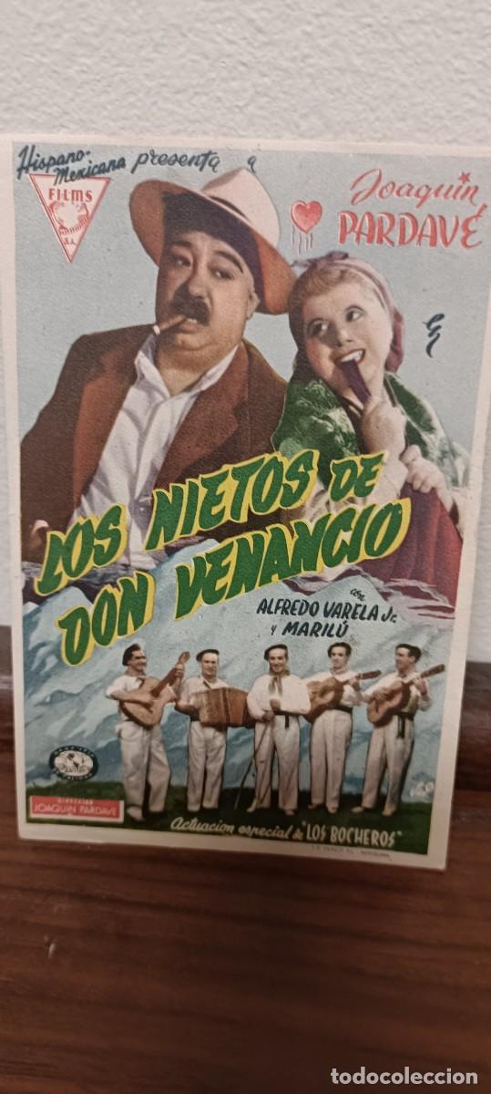  Foglietti di film di film antichi di cinema: Los nietos de Don Venancio.Folleto de mano