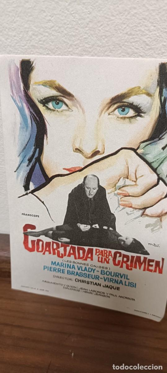 Foglietti di film di film antichi di cinema: Coartada para un crimen.Folleto de mano