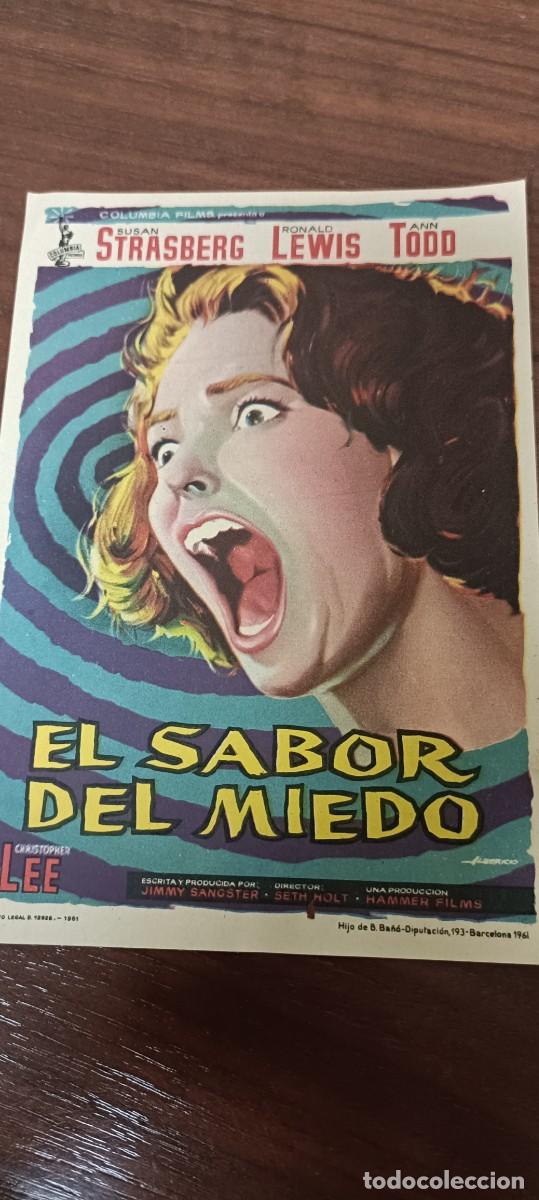  Foglietti di film di film antichi di cinema: El sabor del miedo.Folleto de mano
