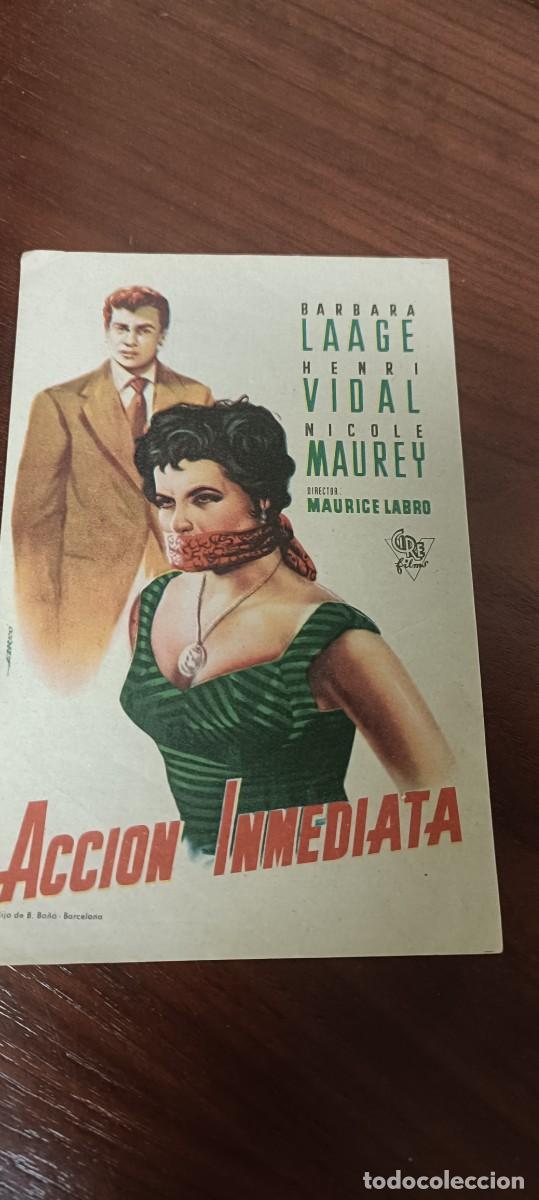  Flyers Publicitaires de films Anciens: Acci&oacute;n inmediata.Folleto de mano