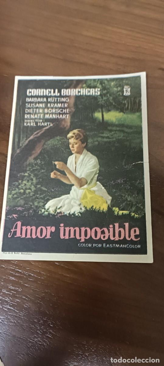  Foglietti di film di film antichi di cinema: Amor imposible.Folleto de mano