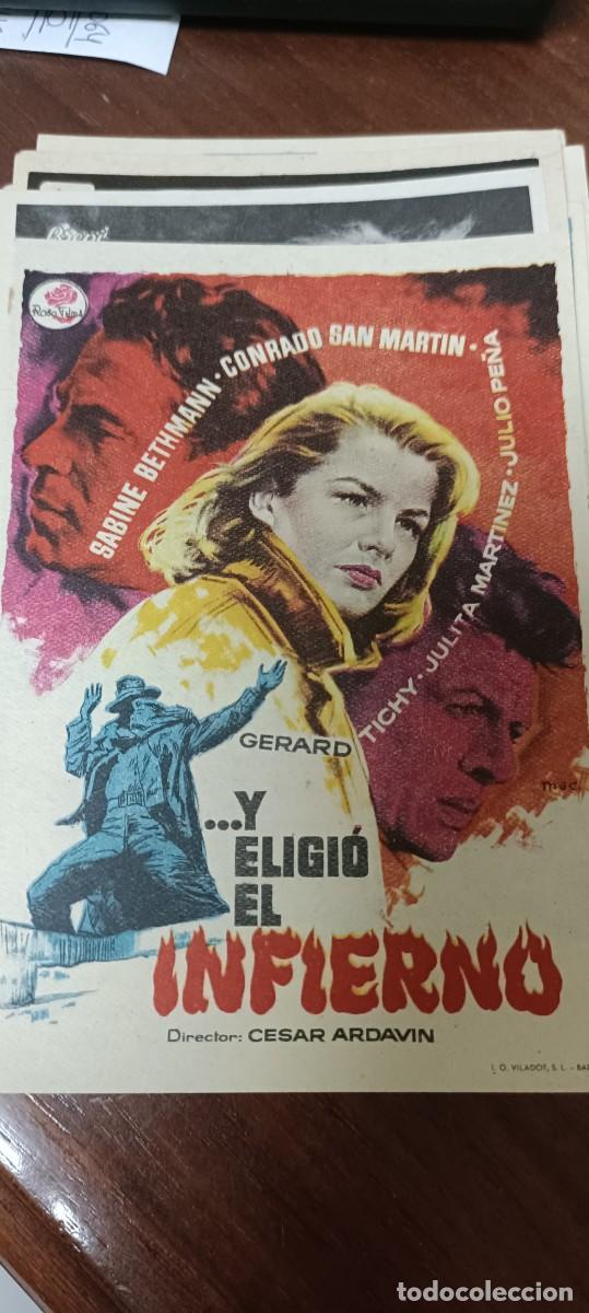  Foglietti di film di film antichi di cinema: ..y eligi&oacute; el infierno.Folleto de mano