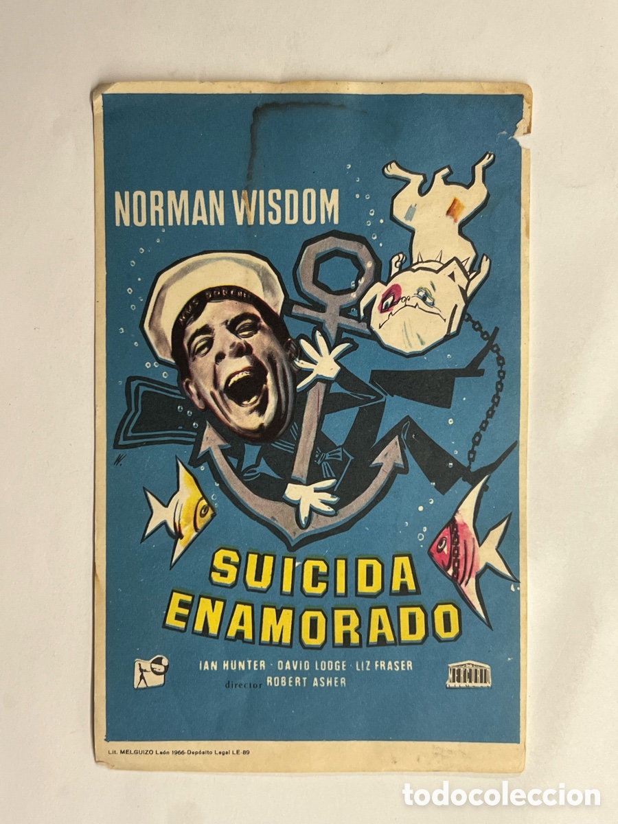  Flyers Publicitaires de films Anciens: SUICIDA ENAMORADO (FOLLETO DE MANO ORIGINAL) NORMAN WISDOM