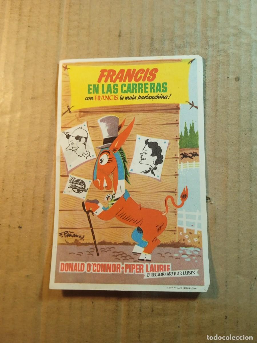  Foglietti di film di film antichi di cinema: FOLLETO DE MANO CON PUBLICIDAD FRANCIS EN LAS CARRERAS