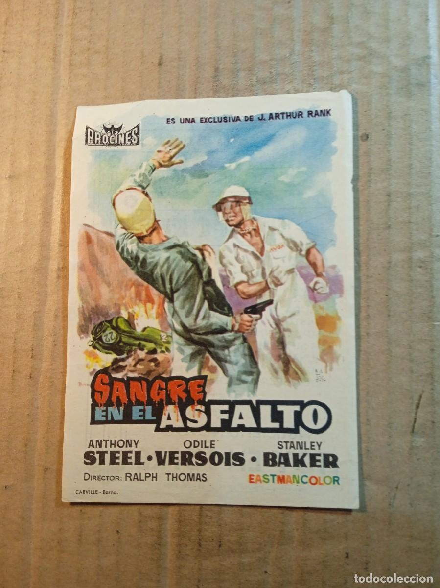 Cinema: FOLLETO DE MANO CON PUBLICIDAD SANGRE EN EL ASFALTO