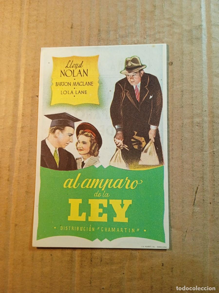  Foglietti di film di film antichi di cinema: FOLLETO DE MANO CON PUBLICIDAD AL AMPARO DE LA LEY