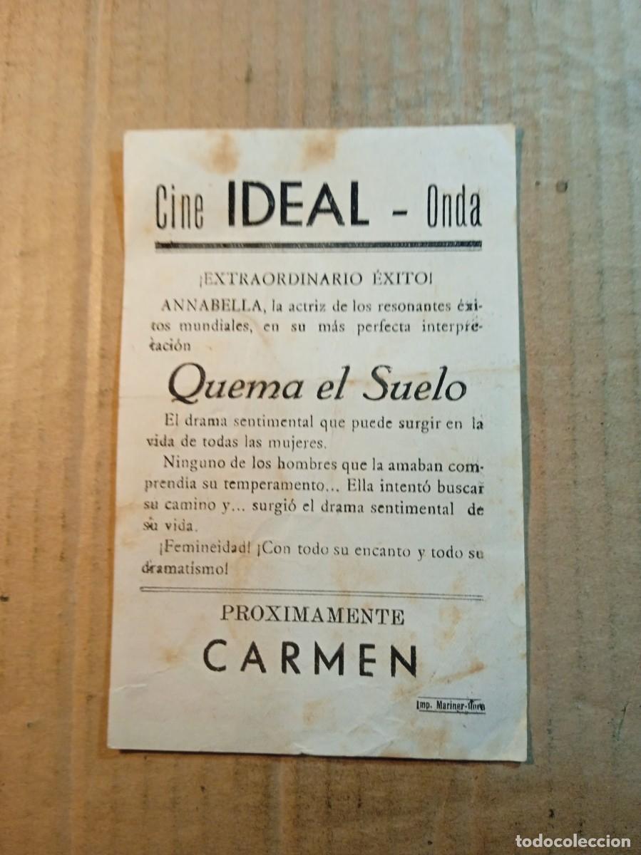 Cine: FOLLETO DE MANO CON PUBLICIDAD QUEMA EL SUELO - Foto 2