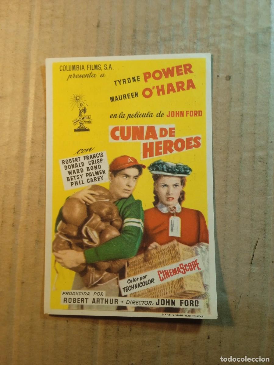 Kino: FOLLETO DE MANO CON PUBLICIDAD CUNA DE HEROES