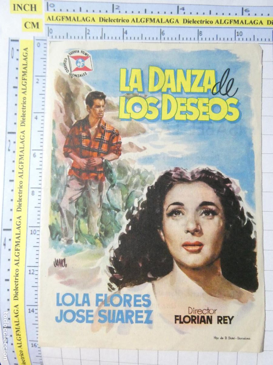 Cine: PROGRAMA DE MANO. CINE. PEL&Iacute;CULA. LA DANZA DE LOS DESEOS 1955. TEATRO ISABEL CAT&Oacute;LICA GRANADA. 441
