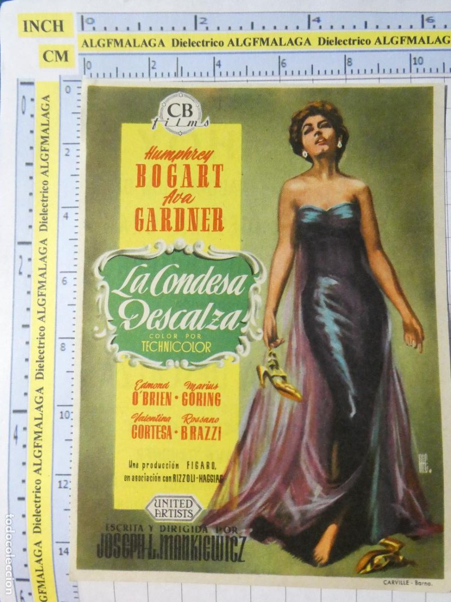 Cine: PROGRAMA DE MANO. CINE. PEL&Iacute;CULA. LA CONDESA DESCALZA AVA GARDNER CINE REGIO. 442