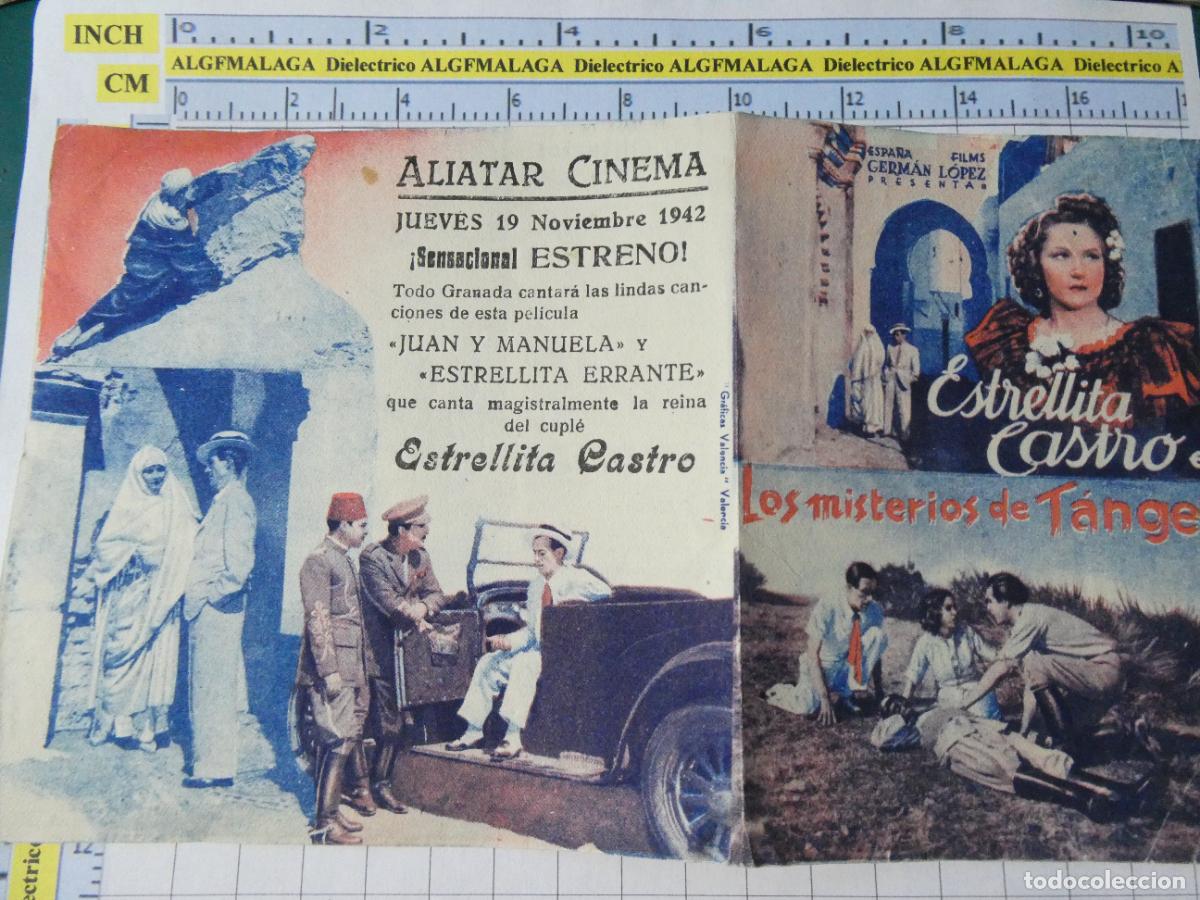 Cine: PROGRAMA DE MANO. CINE. PEL&Iacute;CULA. LOS MISTERIOS DE TANGER ESTRELLITA CASTRO 1942 ALIATAR CINEMA. 449