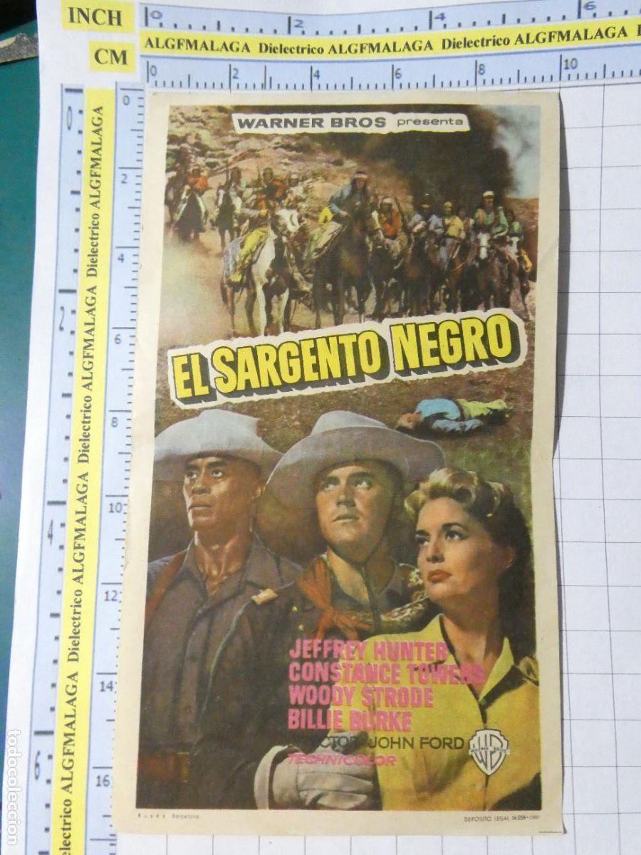 Cine: PROGRAMA DE MANO. CINE. PEL&Iacute;CULA. EL SARGENTO NEGRO GRAN TEATRO ISABEL CAT&Oacute;LICA GRANADA. 454