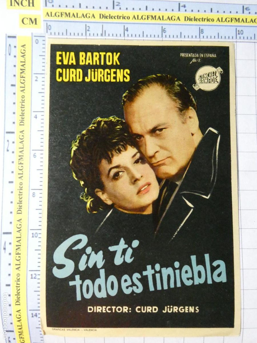 Cine: PROGRAMA DE MANO. CINE. PEL&Iacute;CULA. SIN TI TODO ES TINIEBLA, TEATRO ANDALUC&Iacute;A. 460