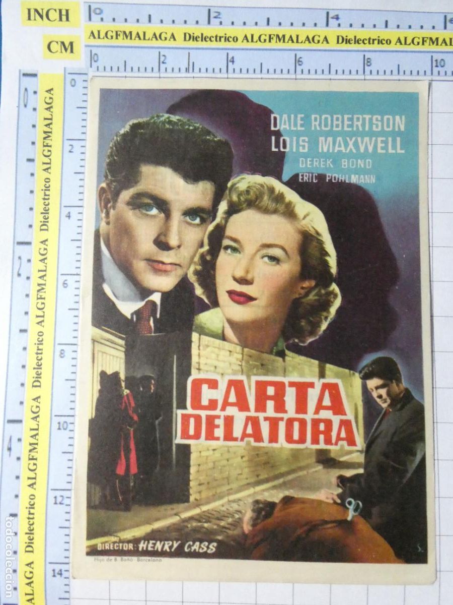 Cine: PROGRAMA DE MANO. CINE. PEL&Iacute;CULA. CARTA DELATORA 1958 D&Iacute;A DE LA MUJER TEATRO CIRCO ORIHUELA. 461