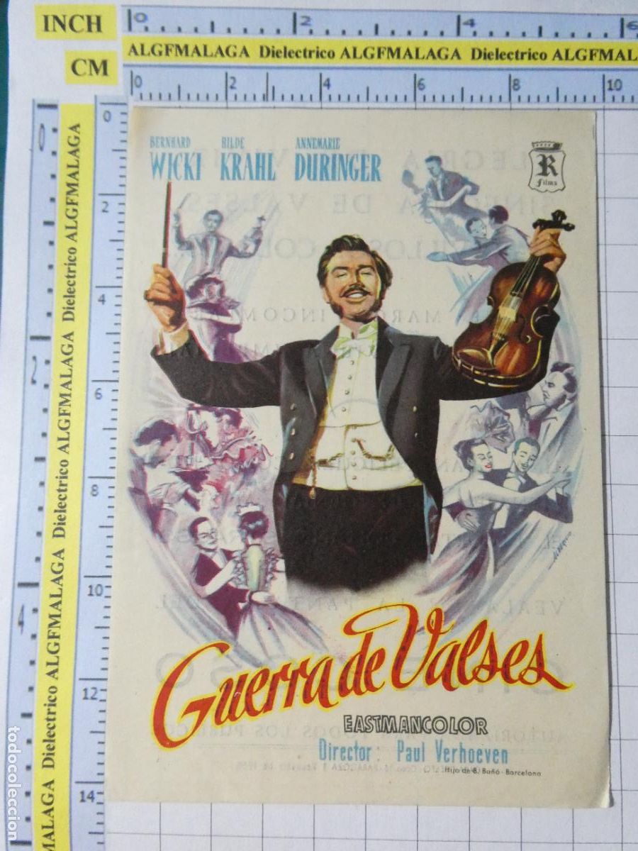 Cine: PROGRAMA DE MANO. CINE. PEL&Iacute;CULA. GUERRA DE VALSES 1958 CINE COSO ZARAGOZA. 462