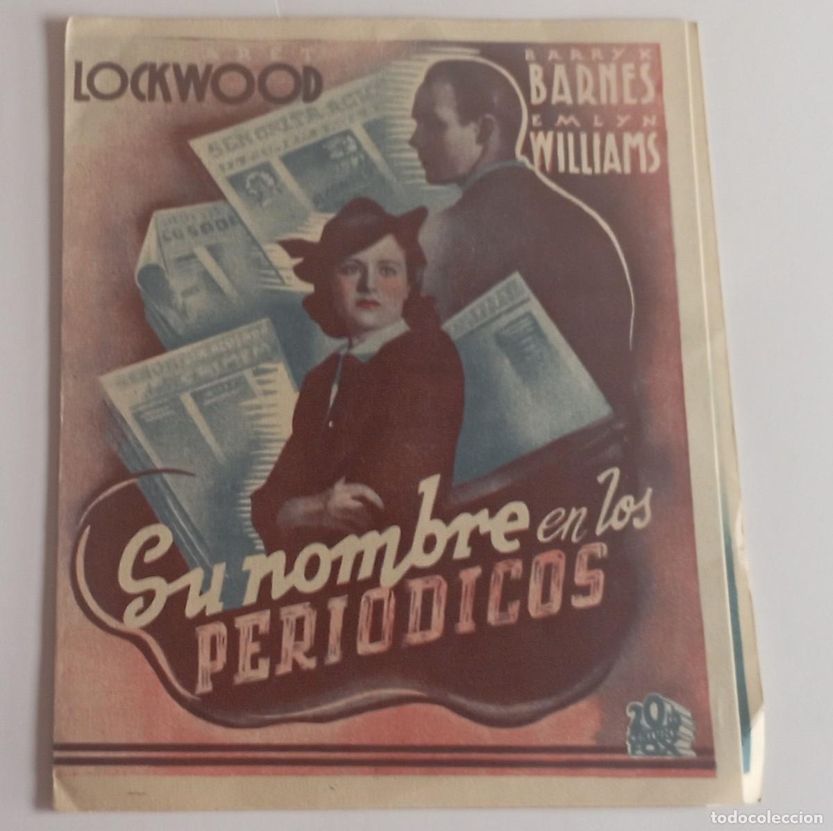 Cine: Programa de mano Su nombre en los periodicos - Foto 1