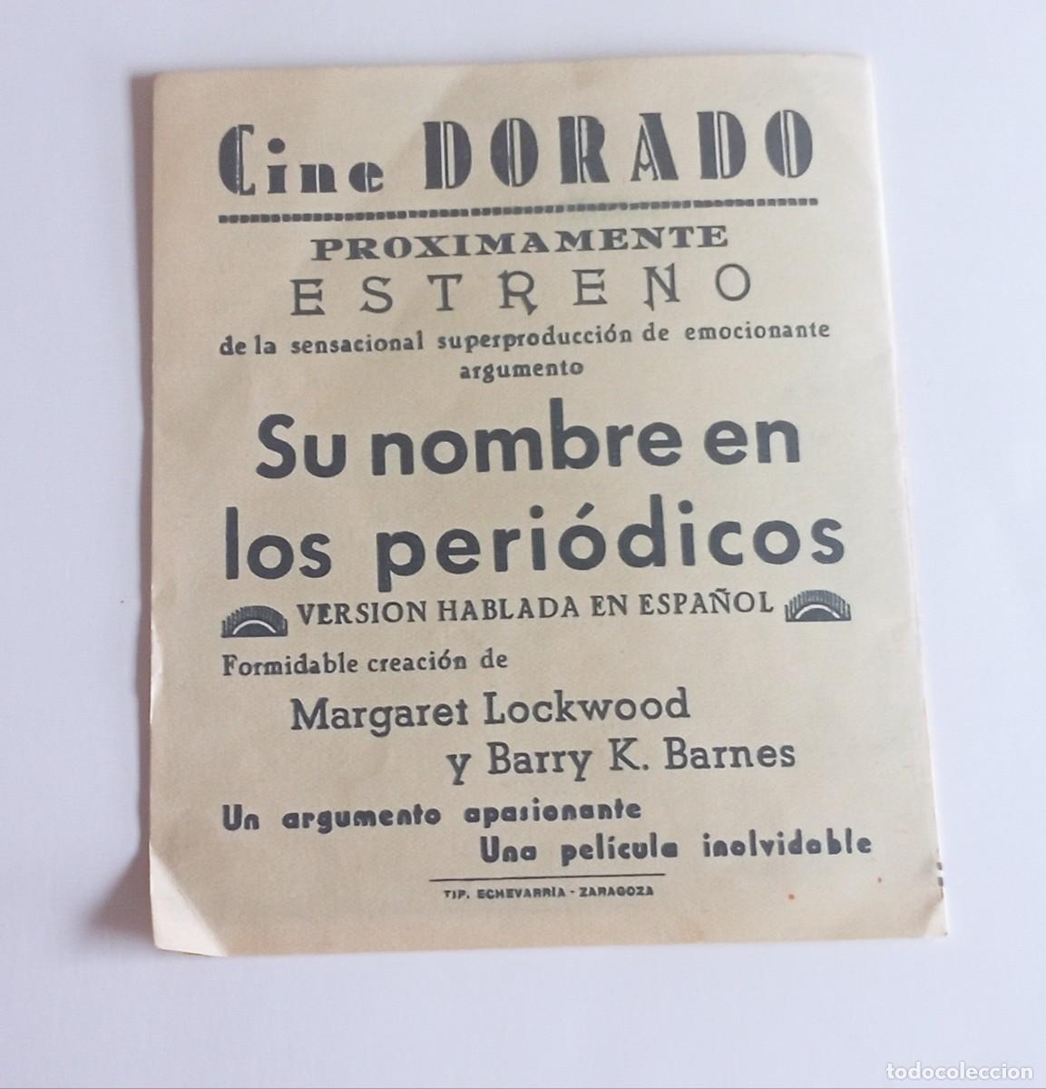 Cine: Programa de mano Su nombre en los periodicos - Foto 2