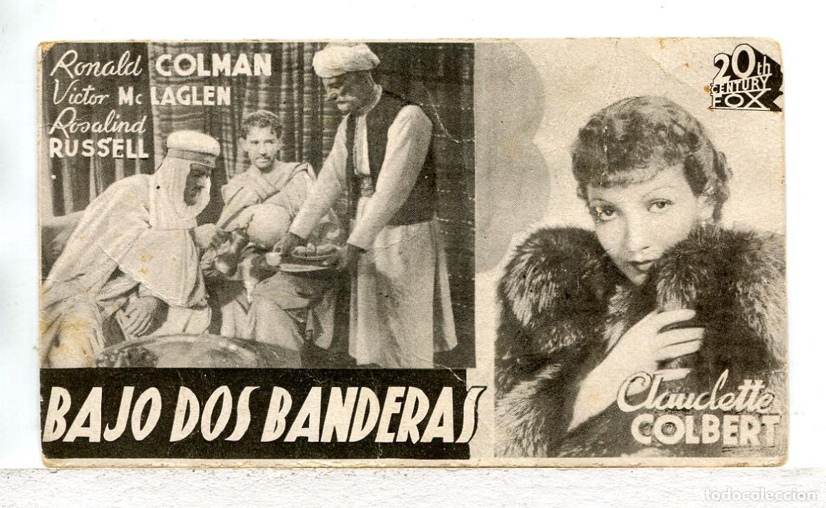 Cine: BAJO DOS BANDERAS, con Claudette Colbert.