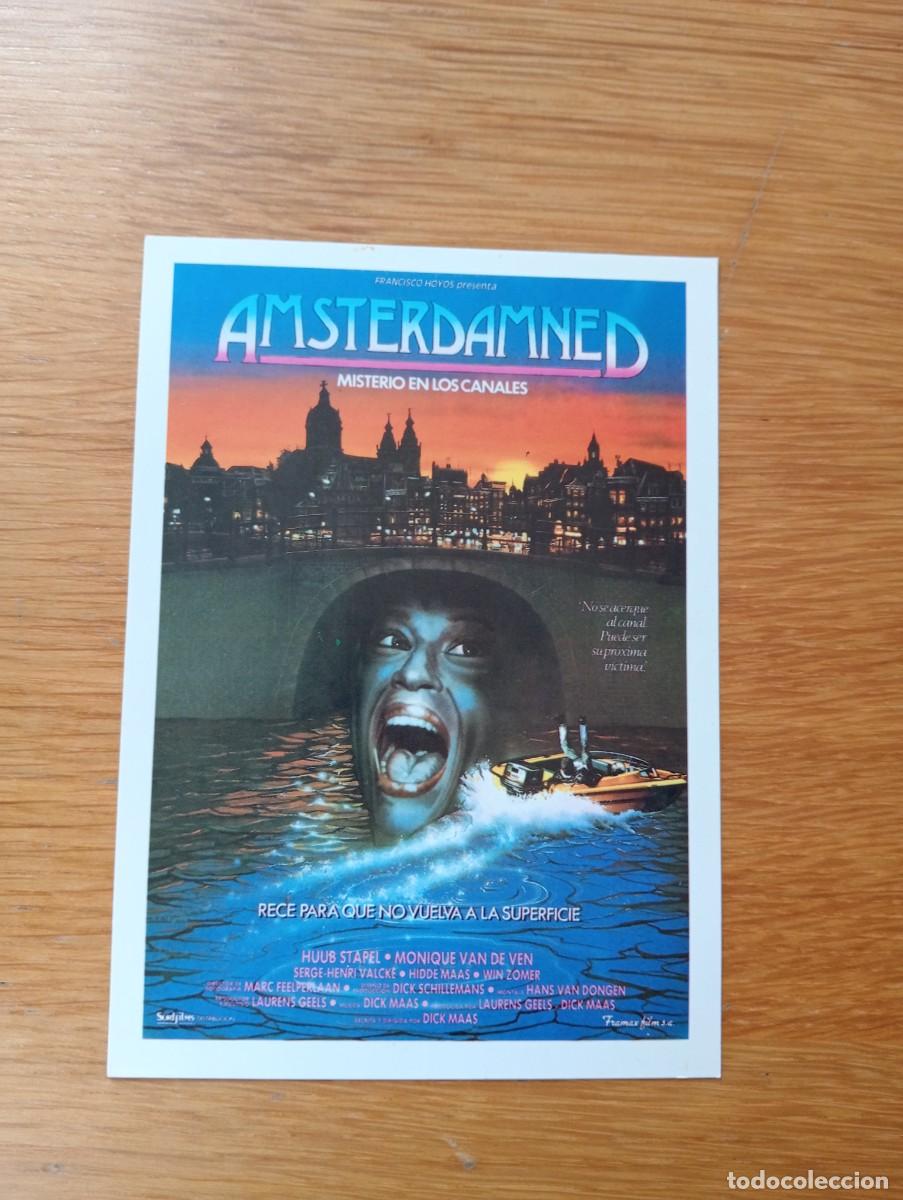Folhetos de m&atilde;o de filmes antigos de cinema: FOLLETO DE MANO. AMSTERDAMNED: MISTERIO EN LOS CANALES. HUUB STAPEL. DICK MAAS. 1989.