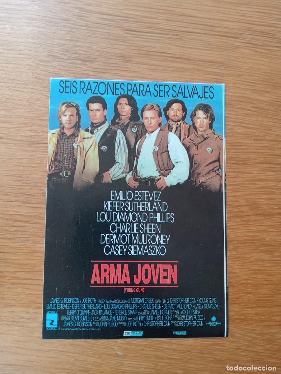 Kino: FOLLETO DE MANO. ARMA JOVEN. EMILIO ESTEVEZ Y KIEFER SUTHERLAND. CHRISTOPHER CAIN. 1989.