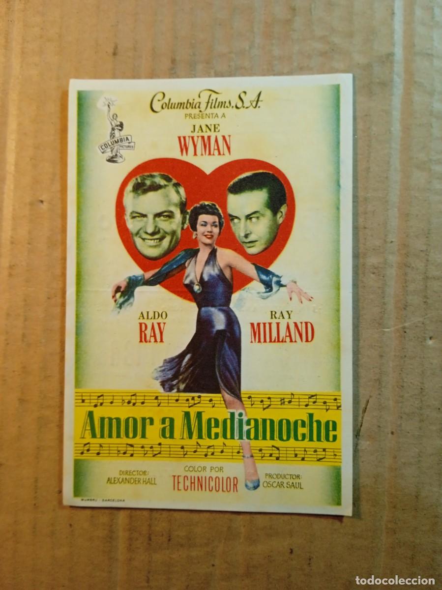 Folhetos de m&atilde;o de filmes antigos de cinema: FOLLETO DE MANO CON PUBLICIDAD AMOR A MEDIANOCHE