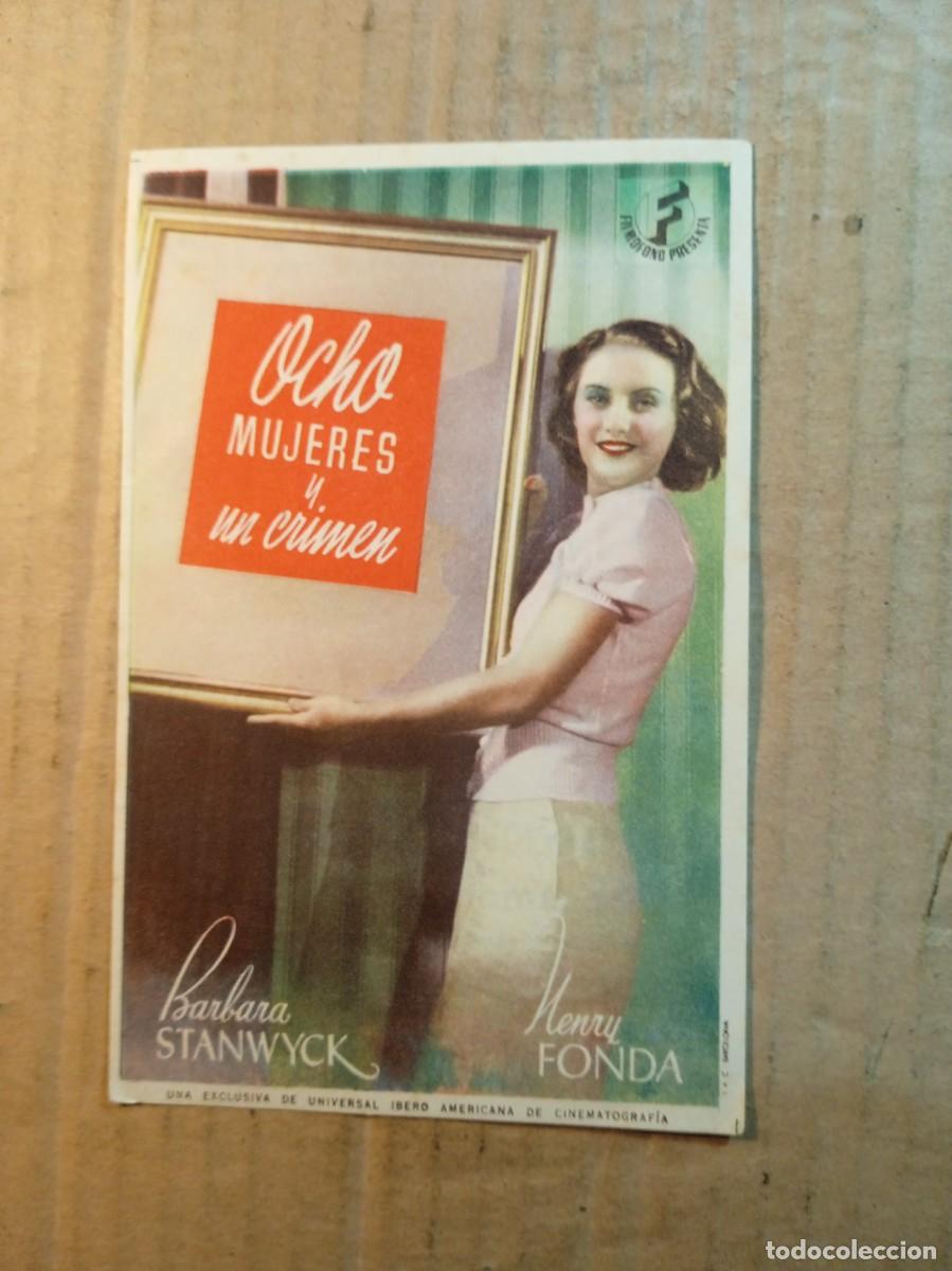 Foglietti di film di film antichi di cinema: FOLLETO DE MANO CON PUBLICIDAD OCHO MUJERES Y UN CRIMEN