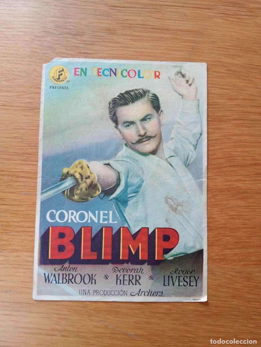  Foglietti di film di film antichi di cinema: FOLLETO DE MANO. CORONEL BLIMP. ANTON WALBROOK Y DEBORAH KERR. MICHAEL POWELL. 1943.