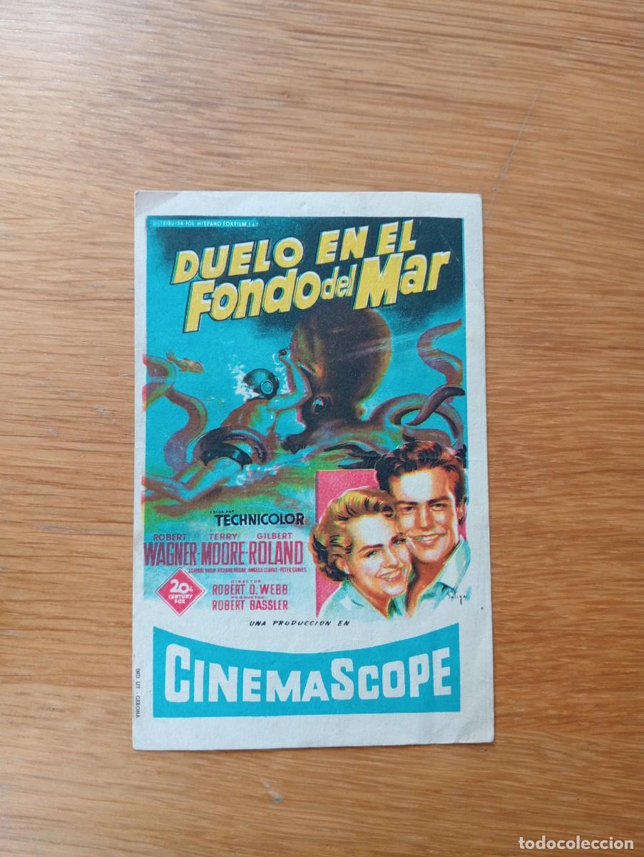  Foglietti di film di film antichi di cinema: FOLLETO DE MANO. DUELO EN EL FONDO DEL MAR. ROBERT WAGNER Y TERRY MOORE. ROBERT D. WEBB. 1953.