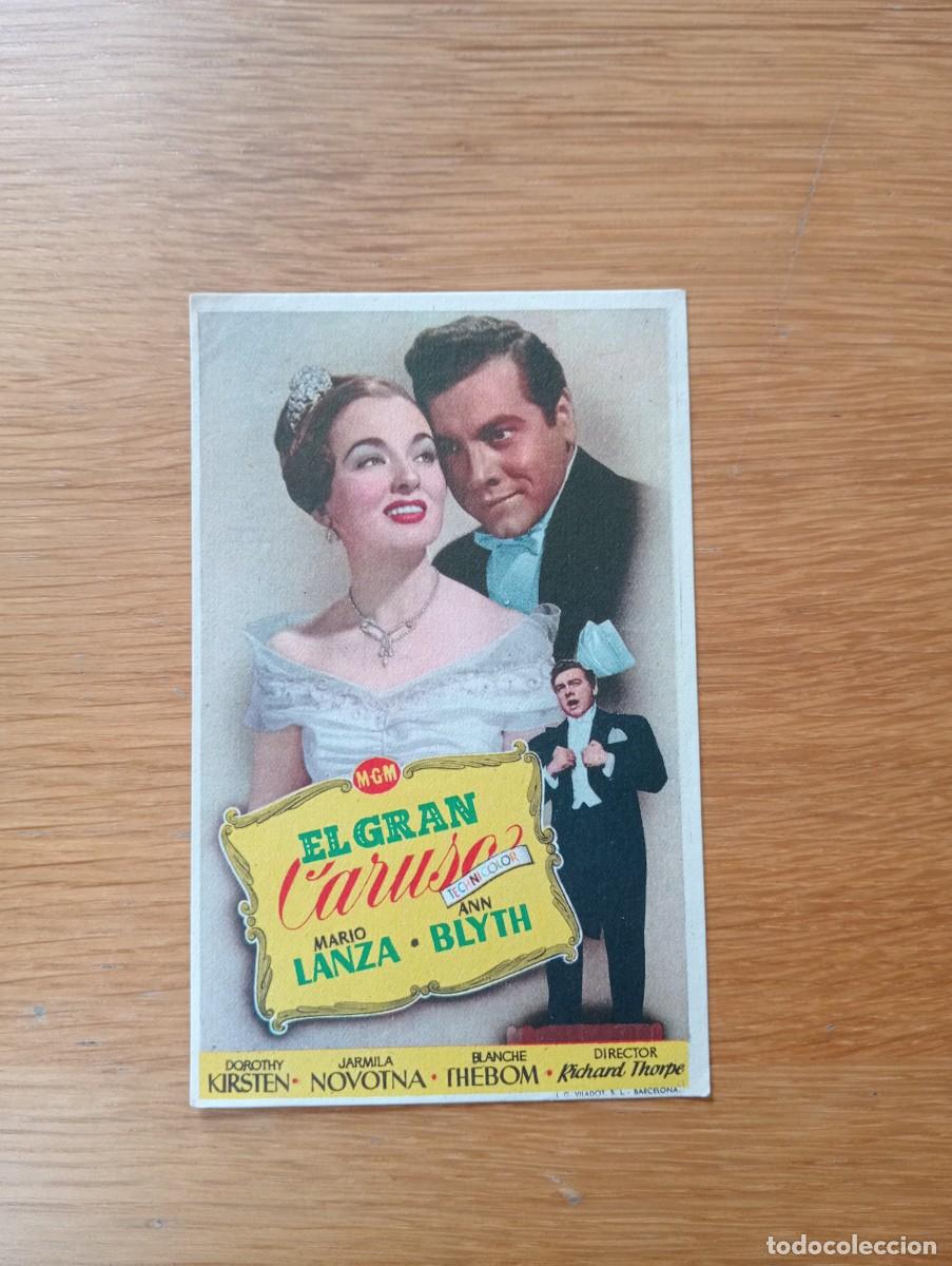 Folhetos de m&atilde;o de filmes antigos de cinema: FOLLETO DE MANO. EL GRAN CARUSO. MARIO LANZA Y ANN BLYTH. RICHARD THORPE. 1951. SIN PUBLICIDAD.