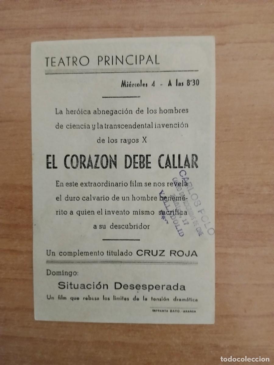 Cine: ROSA-PROGRAMA DE CINE --EL CORAZON DEBE CALLAR ct - Foto 2
