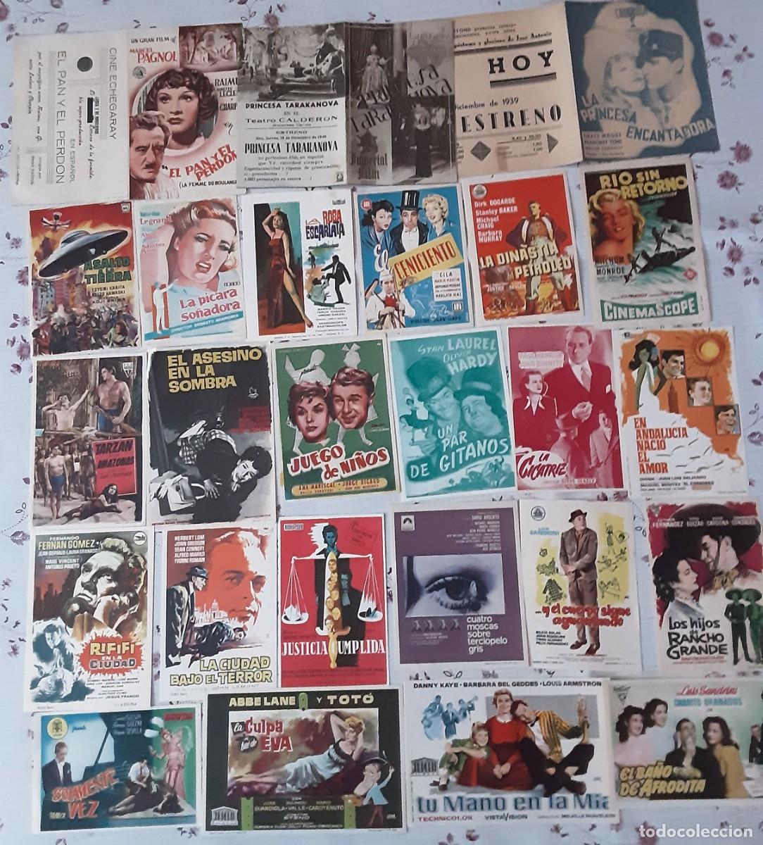  Foglietti di film di film antichi di cinema: Lote de 100 programas de cine originales, varios dobles