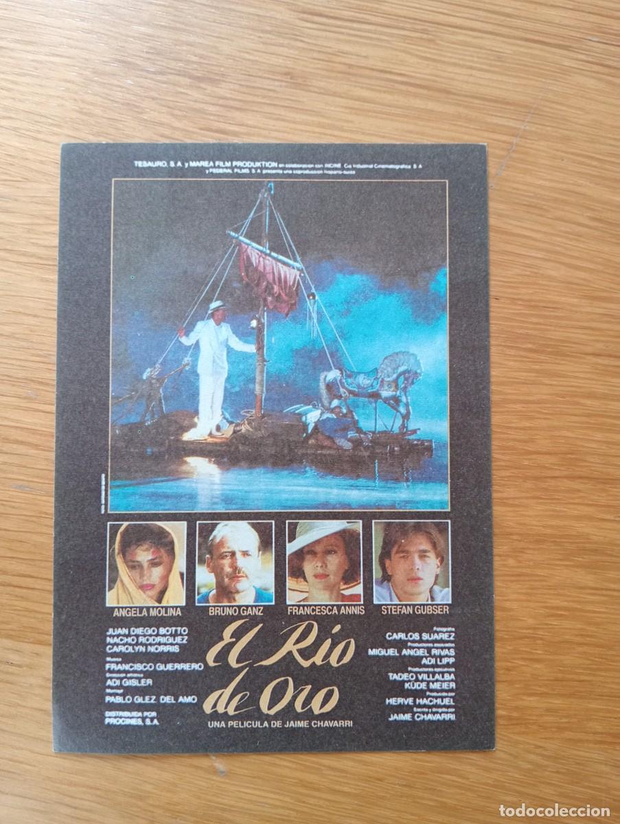  Flyers Publicitaires de films Anciens: FOLLETO DE MANO. EL R&Iacute;O DE ORO. &Aacute;NGELA MOLINA Y BRUNO GANZ. JAIME CH&Aacute;VARRI. 1986. SIN PUBLICIDAD.
