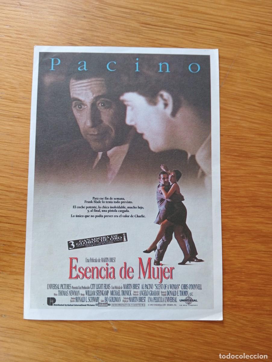  Flyers Publicitaires de films Anciens: FOLLETO DE MANO. ESENCIA DE MUJER. AL PACINO Y CHRIS O&acute;DONNELL. MARTIN BREST. 1993.