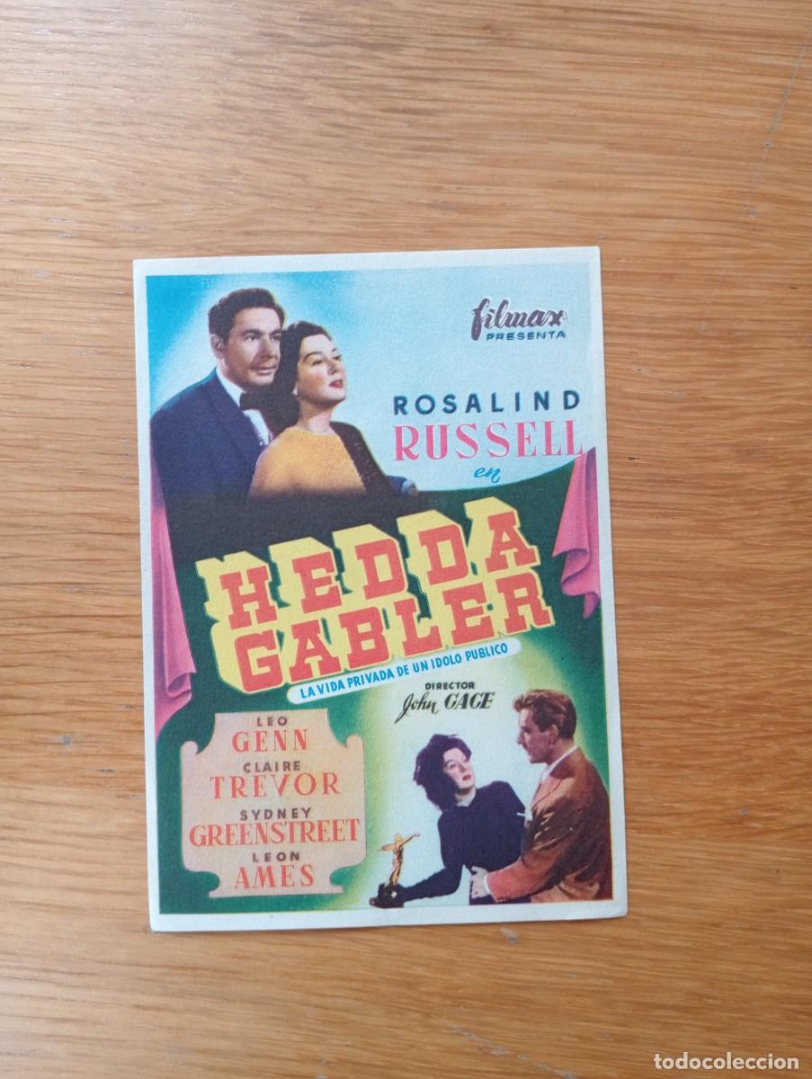 Kino: FOLLETO DE MANO. HEDDA GABLER, CAE EL TELON. ROSALIND RUSELL Y LEO GLENN. JOHN GAGE. 1948.