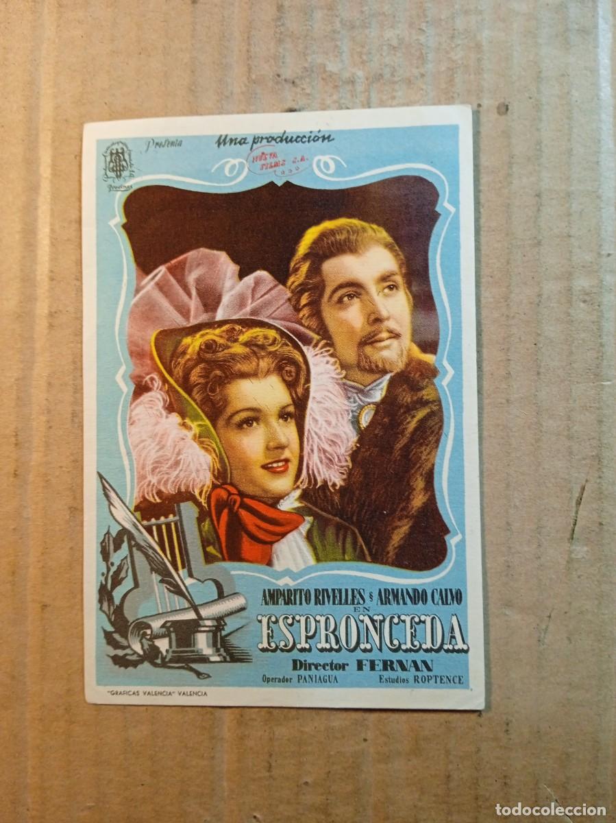  Foglietti di film di film antichi di cinema: FOLLETO DE MANO CON PUBLICIDAD ESPRONCEDA