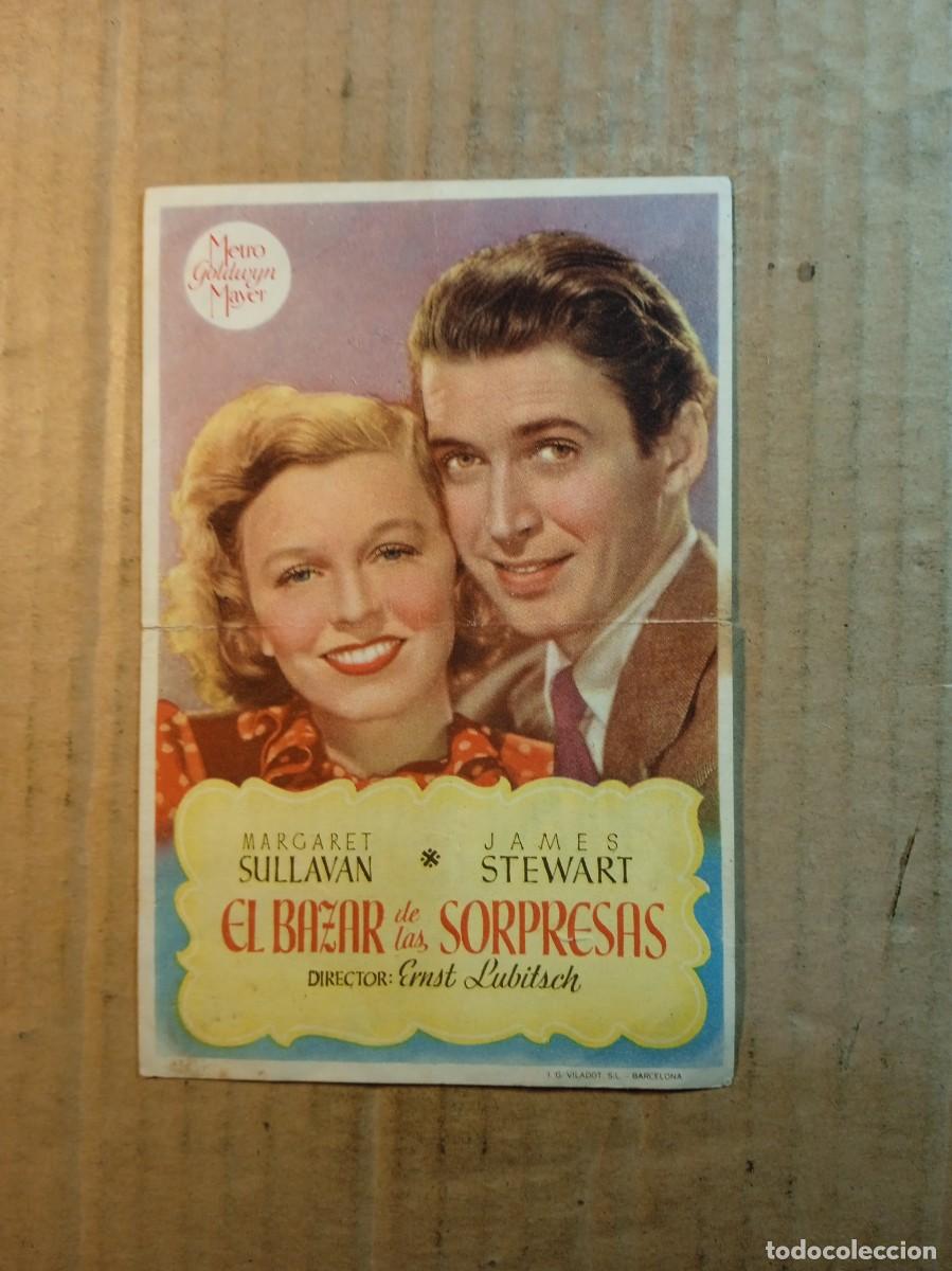 Cine: FOLLETO DE MANO CON PUBLICIDAD EL BAZAR DE LAS SORPRESAS
