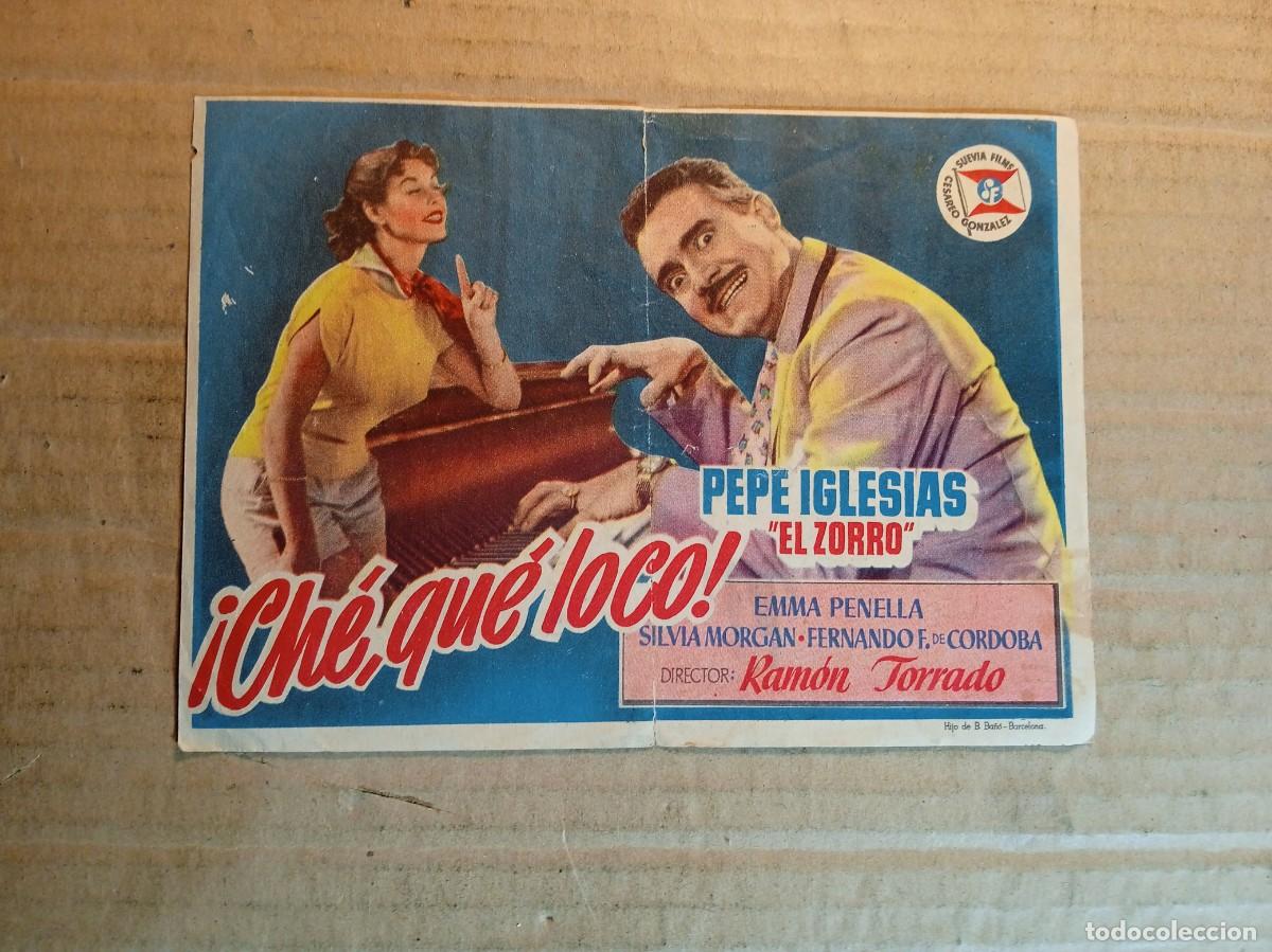  Foglietti di film di film antichi di cinema: FOLLETO DE MANO CON PUBLICIDAD CHE QUE LOCO