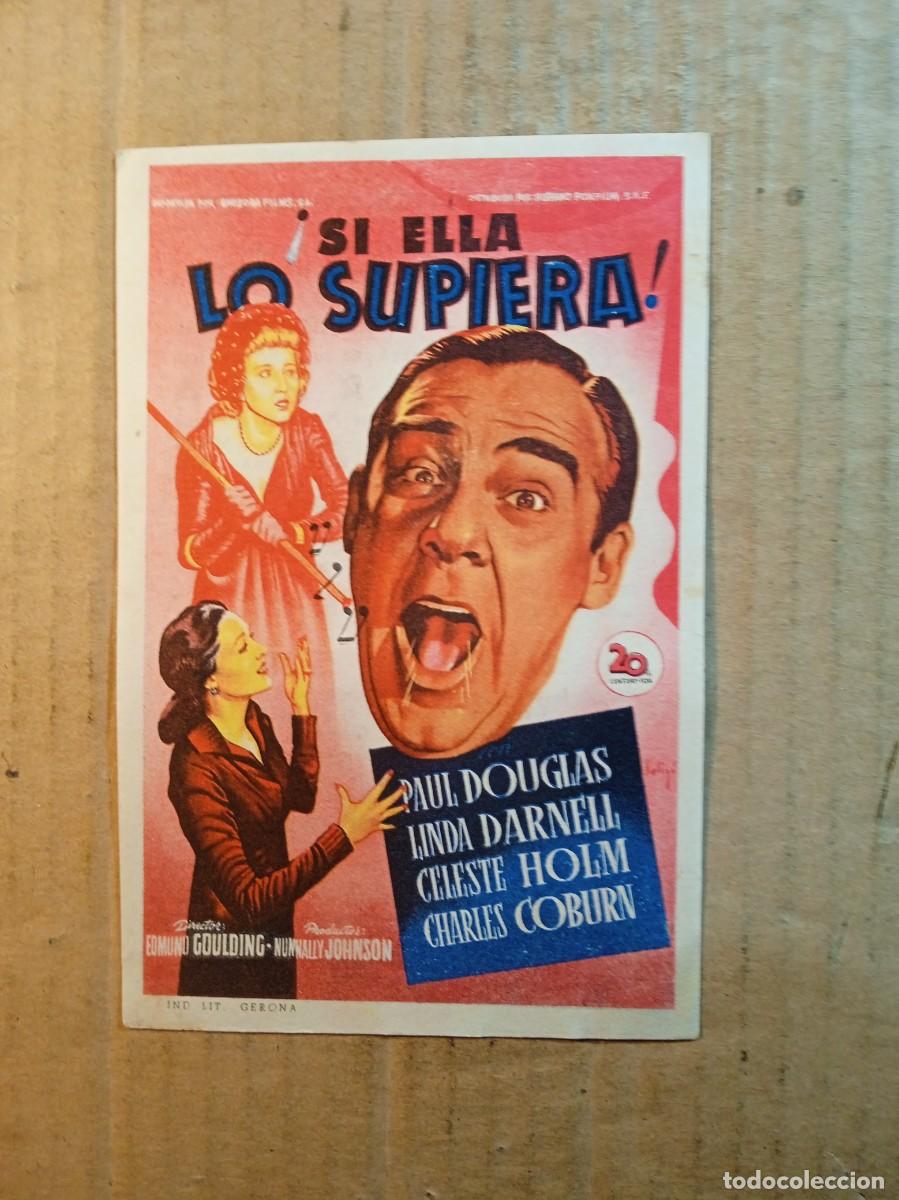 Cine: FOLLETO DE MANO CON PUBLICIDAD SI ELLA LO SUPIERA