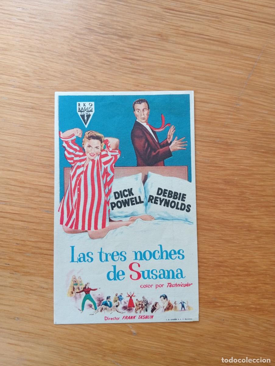  Foglietti di film di film antichi di cinema: FOLLETO DE MANO. LAS TRES NOCHES DE SUSANA. DEBBIE REYNOLDS Y DICK POWELL. FRANK TASHLIN. 1954.