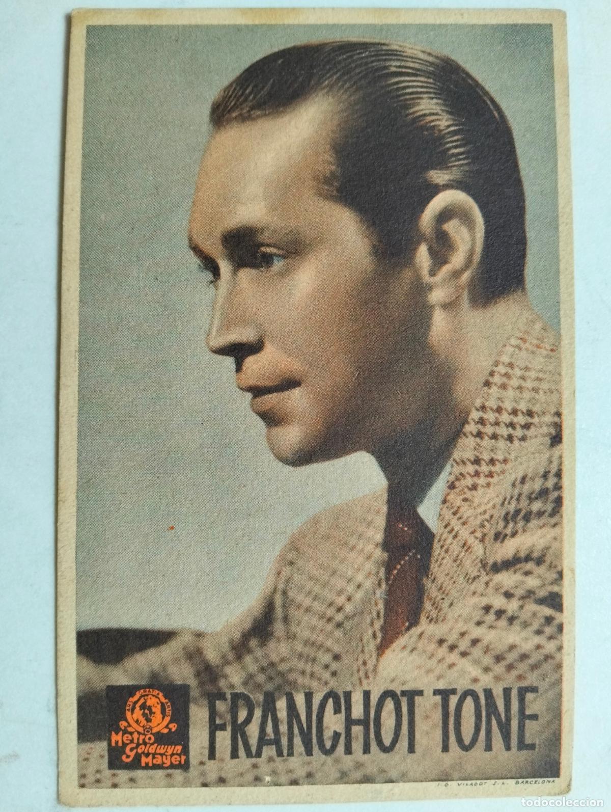 Cine: TARJETA DE CINE, METRO GOLDWYN MAYER - FRANCHOT TONE, CON PUBLICIDAD CINE MONTECARLO
