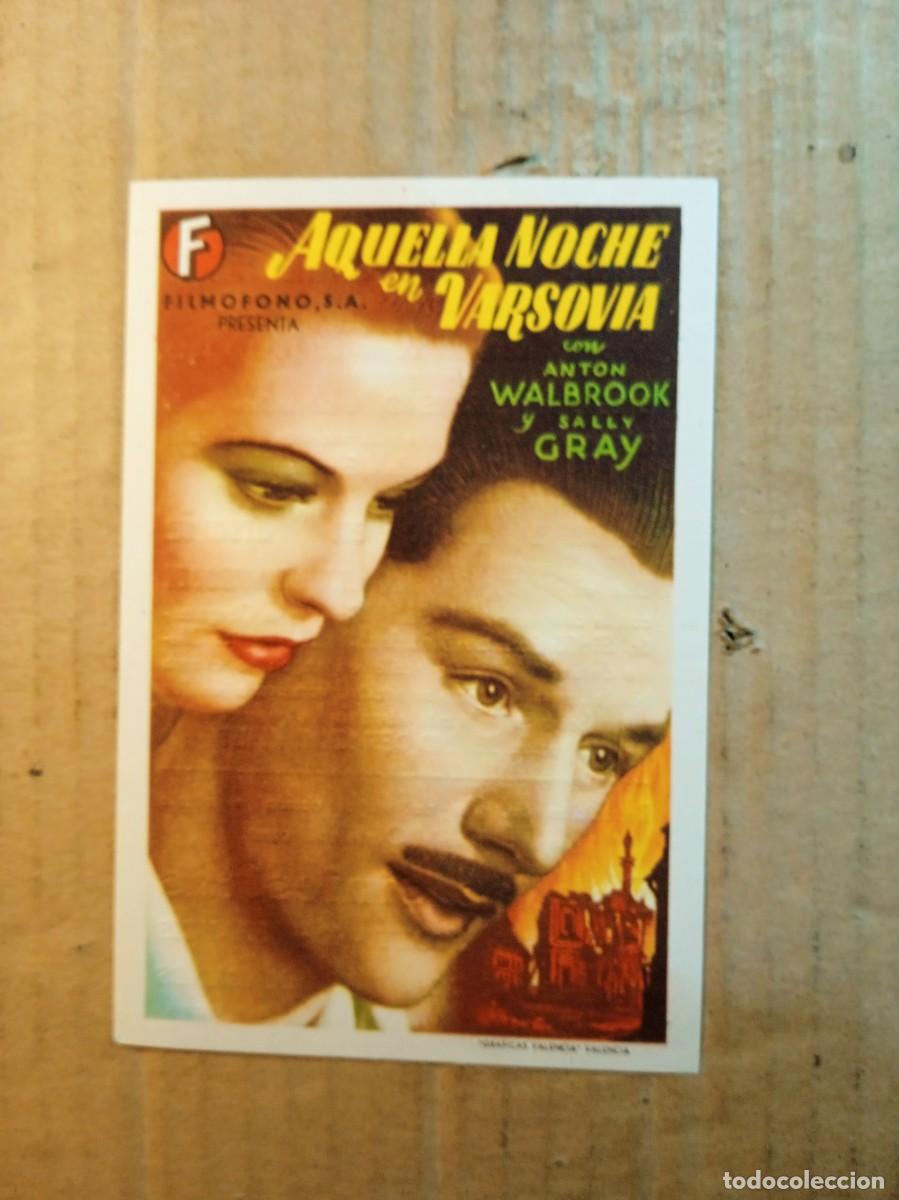  Flyers Publicitaires de films Anciens: FOLLETO DE MANO CON PUBLICIDAD AQUELLA NOCHE EN VARSOVIA