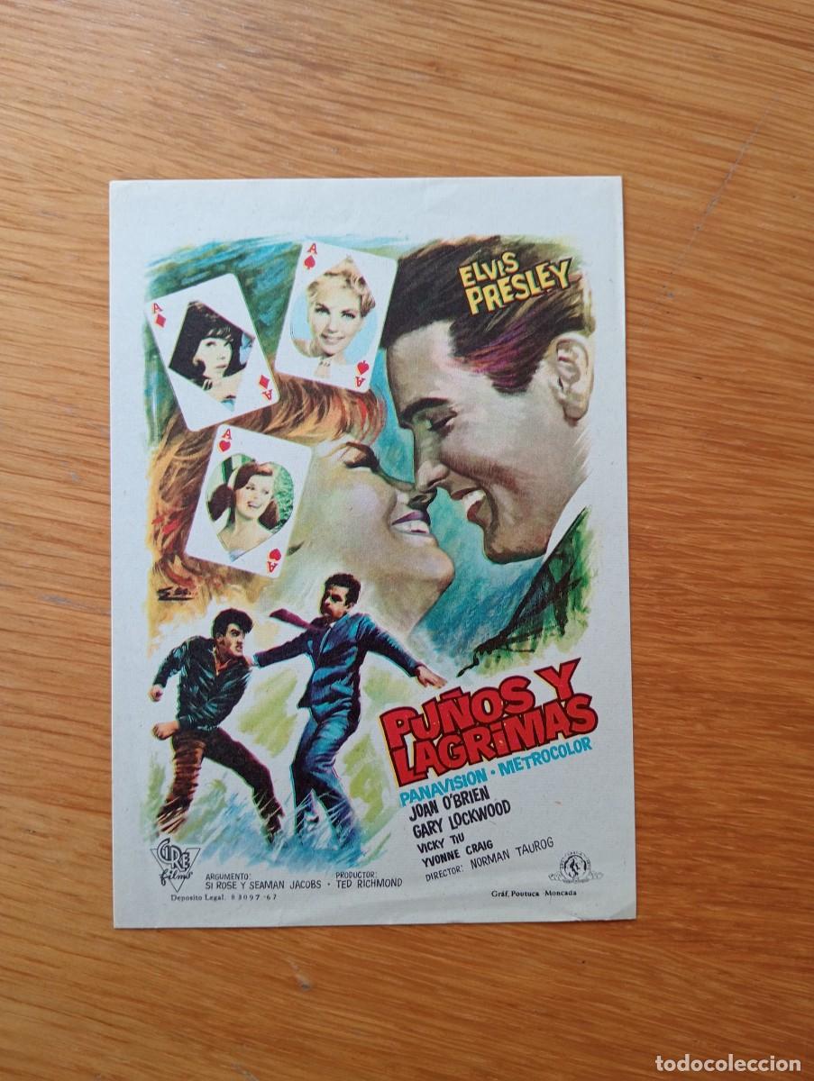 Folhetos de m&atilde;o de filmes antigos de cinema: FOLLETO DE MANO. PU&Ntilde;OS Y L&Aacute;GRIMAS. ELVIS PRESLEY. NORMAN TAUROG. 1963. SIN PUBLICIDAD.