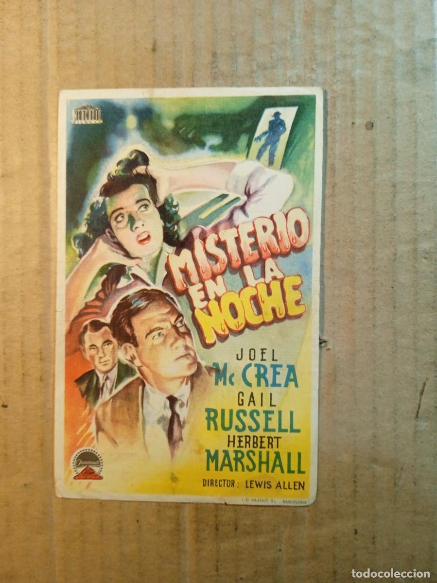  Foglietti di film di film antichi di cinema: FOLLETO DE MANO CON PUBLICIDAD MISTERIO EN LA NOCHE