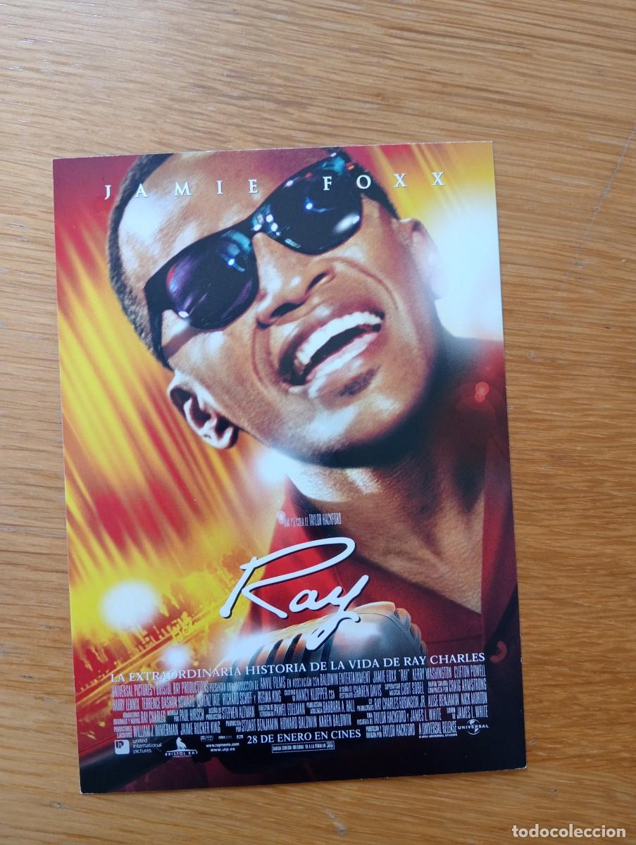 Folhetos de m&atilde;o de filmes antigos de cinema: FOLLETO DE MANO. RAY. JAMIE FOXX Y KERRY WASHINGTON. TAYLOR HACKFORD. 2005.