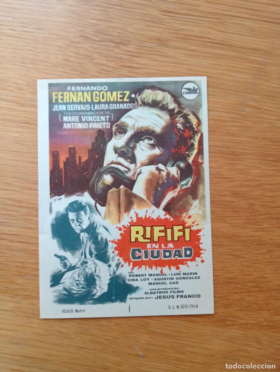  Foglietti di film di film antichi di cinema: FOLLETO DE MANO. RIFIF&Iacute; EN LA CIUDAD. FERNANDO FERN&Aacute;N GOMEZ. JES&Uacute;S FRANCO. 1963.