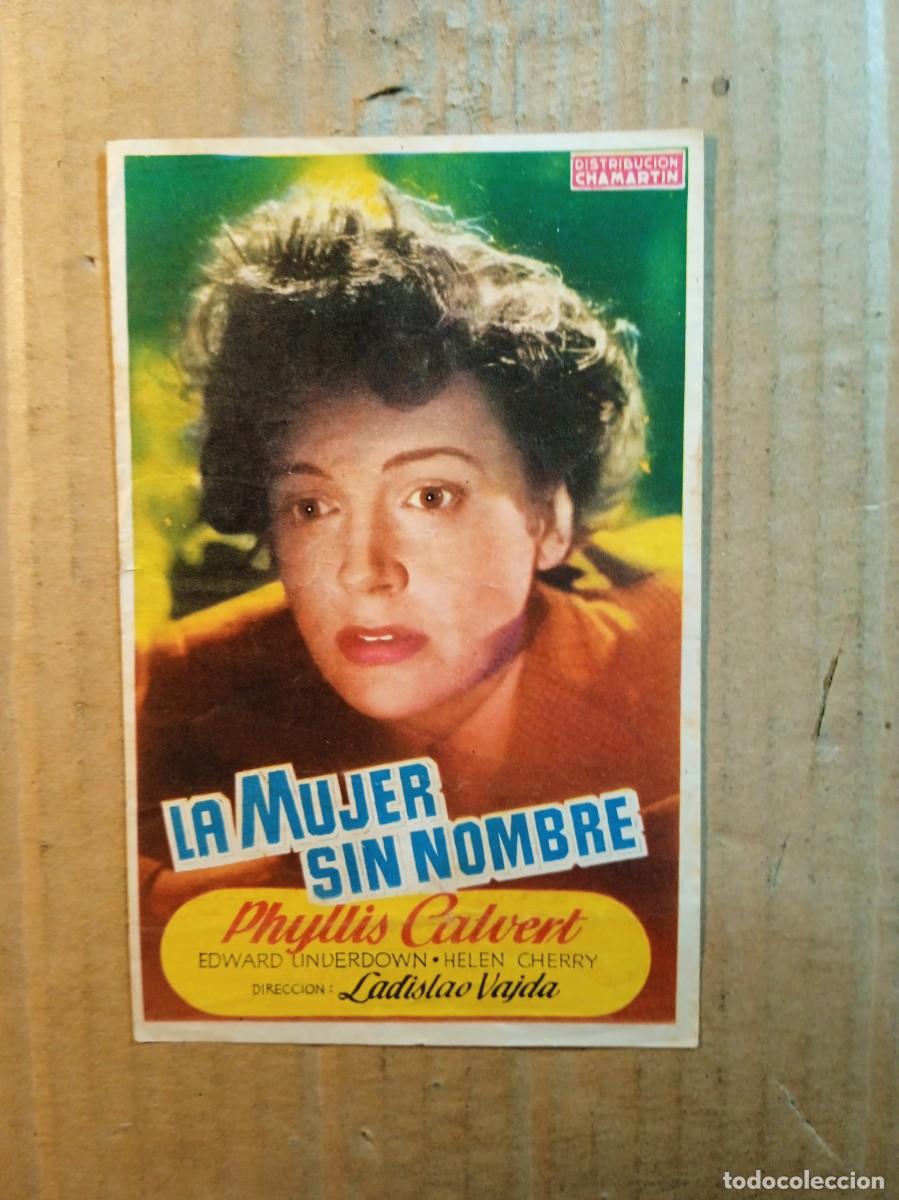 Folhetos de m&atilde;o de filmes antigos de cinema: FOLLETO DE MANO CON PUBLICIDAD LA MUJER SIN NOMBRE