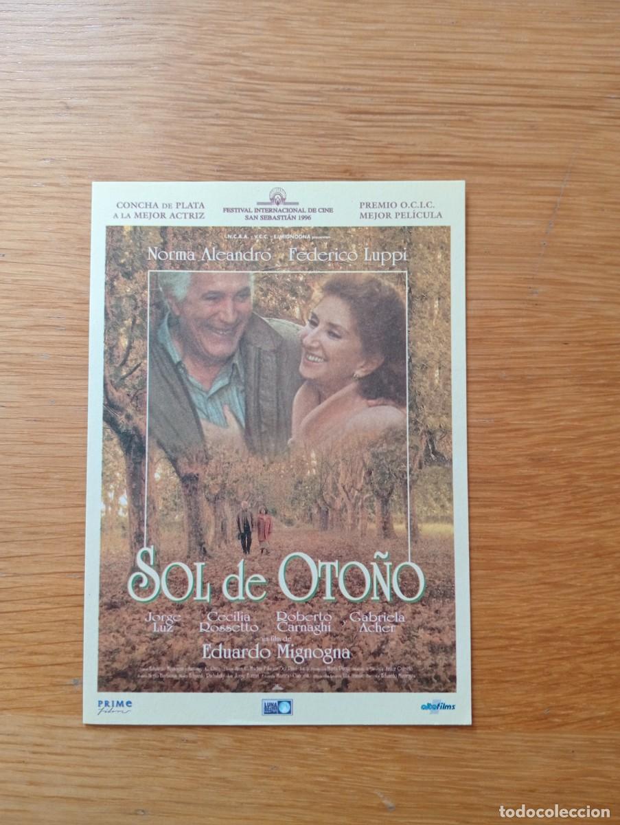 Kino: FOLLETO DE MANO. SOL DE OTO&Ntilde;O. NORMA ALEANDRO Y FEDERICO LUPPI. EDUARDO MIGNONA. 1996.